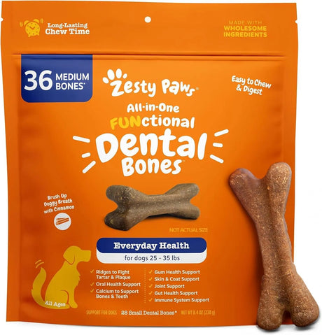 ZESTY PAWS - Zesty Paws Dental Bones Medium Dogs 36 Piezas - The Red Vitamin MX - Cuidado Dental Para Perros - {{ shop.shopifyCountryName }}