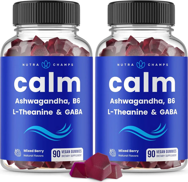 NUTRACHAMPS - NutraChamps Calm Gummies with Ashwagandha, L-Theanine, GABA, Vitamin B6 & Lemon Balm 90 Gomitas 2 Pack - The Red Vitamin MX - Suplementos Alimenticios - {{ shop.shopifyCountryName }}