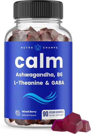 NUTRACHAMPS - NutraChamps Calm Gummies with Ashwagandha, L-Theanine, GABA, Vitamin B6 & Lemon Balm 90 Gomitas - The Red Vitamin MX - Suplementos Alimenticios - {{ shop.shopifyCountryName }}