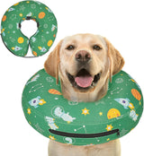 Toptakeit Elevated Inflatable Dog Collar GREEN XXLARGE