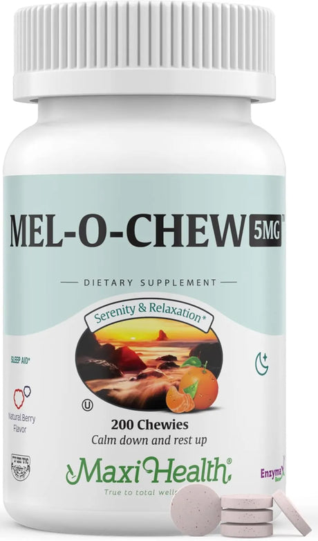 MAXI HEALTH - Maxi Health Mel-O-Chew Chewable Melatonin 5Mg. 200 Tabletas Masticables - The Red Vitamin MX - Suplementos Alimenticios - {{ shop.shopifyCountryName }}