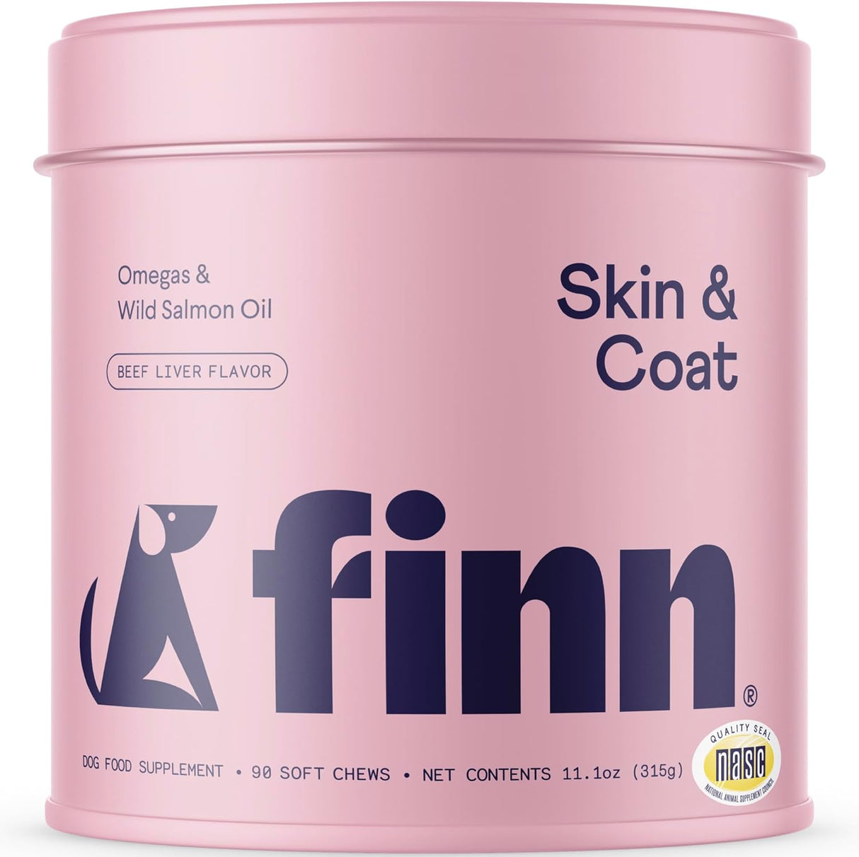 Finn Skin & Coat Salmon Oil Supplement for Dogs 90 Masticables