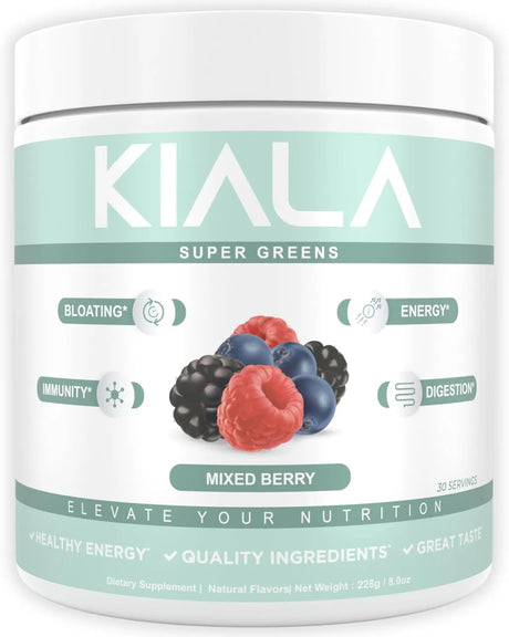 KIALA NUTRITION - Kiala Nutrition Super Greens Support Gut Health Mixed Berry 228Gr. - The Red Vitamin MX - Suplementos Alimenticios - {{ shop.shopifyCountryName }}