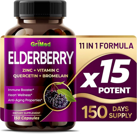 GRIMED - GriMed Elderberry 21,900Mg. 150 Capsulas - The Red Vitamin MX - Suplementos Alimenticios - {{ shop.shopifyCountryName }}