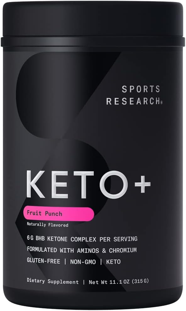Sports Research Keto Plus Exogenous Ketones with goBHB 30 Servicios Fruit Punch 315Gr.