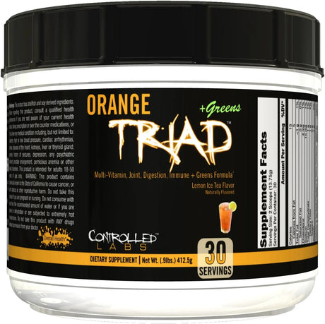 CONTROLLED LABS - CONTROLLED LABS Orange Triad Plus Greens 30 Servicios Lemon Ice Tea 412Gr. - The Red Vitamin MX - Suplementos Alimenticios - {{ shop.shopifyCountryName }}