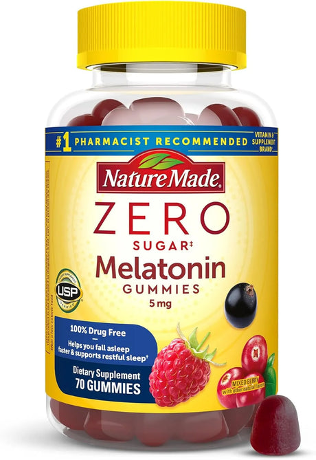 NATURE MADE - Nature Made Zero Sugar Melatonin 5Mg. 70 Gomitas - The Red Vitamin MX - Suplementos Alimenticios - {{ shop.shopifyCountryName }}