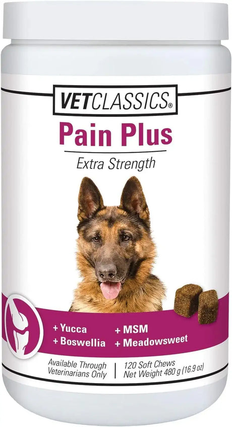 VET CLASSICS - Vet Classics Pain Plus Extra Strength Health Supplement for Dogs 120 Masticables - The Red Vitamin MX - Cuidado De Cadera Y Articulaciones Para Perros - {{ shop.shopifyCountryName }}