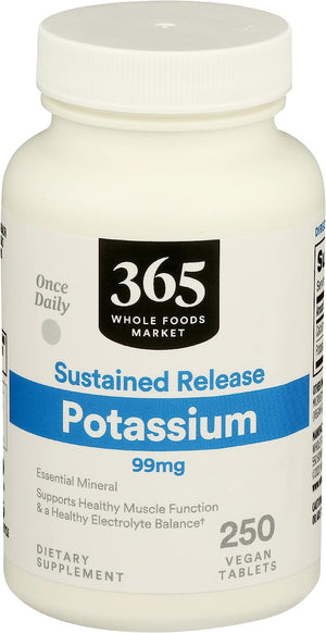 365 by Whole Foods Market Potassium 99Mg. 250 Tabletas - The Red Vitamin MX - Suplementos Alimenticios - 365