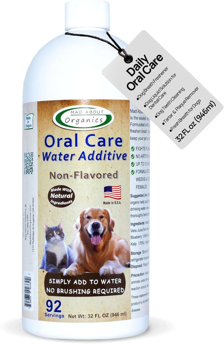 MAD ABOUT ORGANICS - Mad About Organics Oral Care Water Additive for Cats & Dogs Non-Flavored 946Ml. - The Red Vitamin MX - Cuidado Dental Para Perros - {{ shop.shopifyCountryName }}