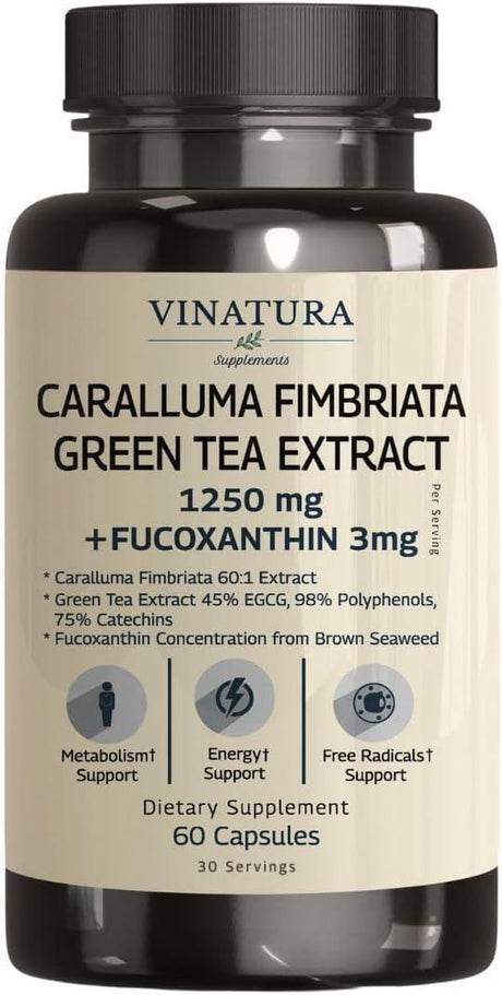 VINATURA - VINATURA Caralluma Fimbriata, EGCG 45% Extract 1250Mg. + Fucoxanthin 3Mg. 60 Capsulas - The Red Vitamin MX - Suplementos Alimenticios - {{ shop.shopifyCountryName }}