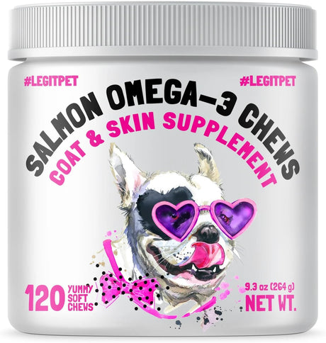 LEGITPET - LEGITPET Omega 3 Alaskan Salmon Oil Treats for Dogs 120 Masticables - The Red Vitamin MX - Aceite De Pescado Para Perros - {{ shop.shopifyCountryName }}