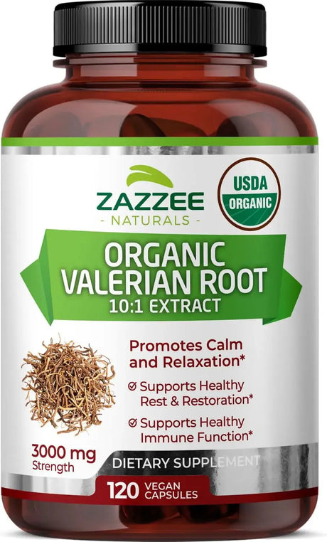 ZAZZEE NATURALS - Zazzee USDA Organic Valerian Root 10:1 Extract 120 Capsulas - The Red Vitamin MX - Suplementos Alimenticios - {{ shop.shopifyCountryName }}