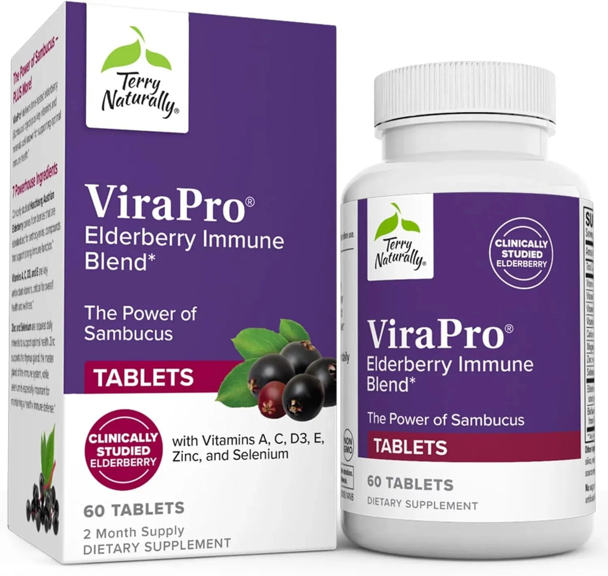 TERRY NATURALLY - Terry Naturally ViraPro Elderberry Immune Blend 60 Tabletas - The Red Vitamin MX - Suplementos Alimenticios - {{ shop.shopifyCountryName }}