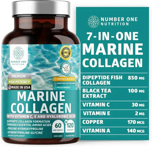 NUMBER ONE NUTRITION - Number One Nutrition Premium Marine Collagen Dipeptides 120 Capsulas - The Red Vitamin MX - Suplementos Alimenticios - {{ shop.shopifyCountryName }}