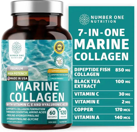 NUMBER ONE NUTRITION - Number One Nutrition Premium Marine Collagen Dipeptides 120 Capsulas - The Red Vitamin MX - Suplementos Alimenticios - {{ shop.shopifyCountryName }}