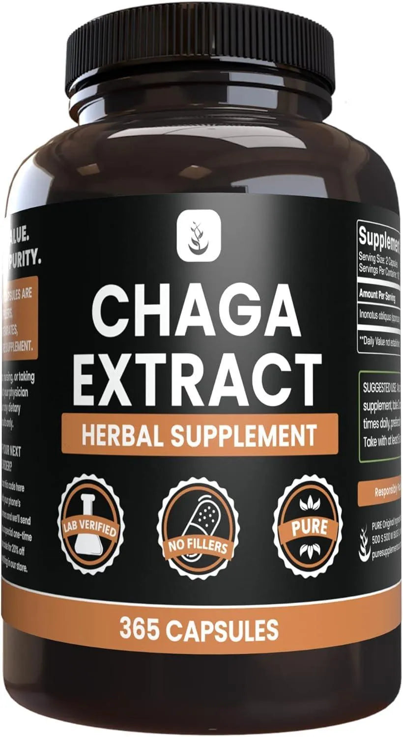 PURE ORIGINAL INGREDIENTS - PURE ORIGINAL INGREDIENTS Chaga Mushroom Extract 365 Capsulas - The Red Vitamin MX - Suplementos Alimenticios - {{ shop.shopifyCountryName }}