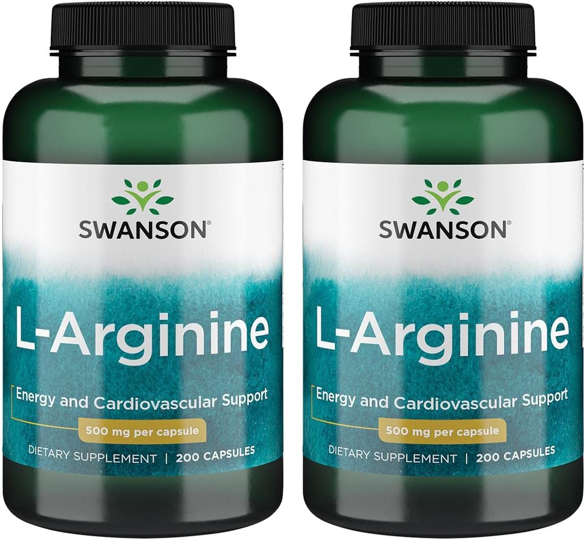 Swanson L-Arginine 500Mg. 200 Capsulas 2 Pack