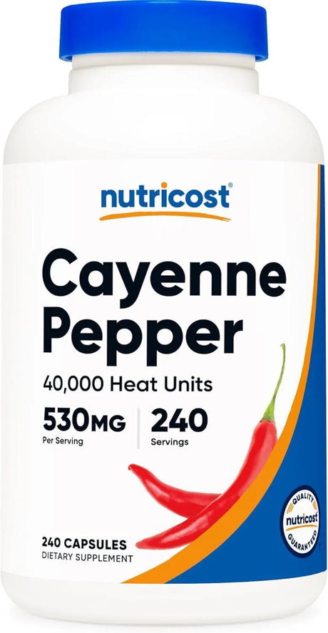 NUTRICOST - Nutricost Cayenne Pepper 530Mg. 240 Capsulas - The Red Vitamin MX - Suplementos Alimenticios - {{ shop.shopifyCountryName }}