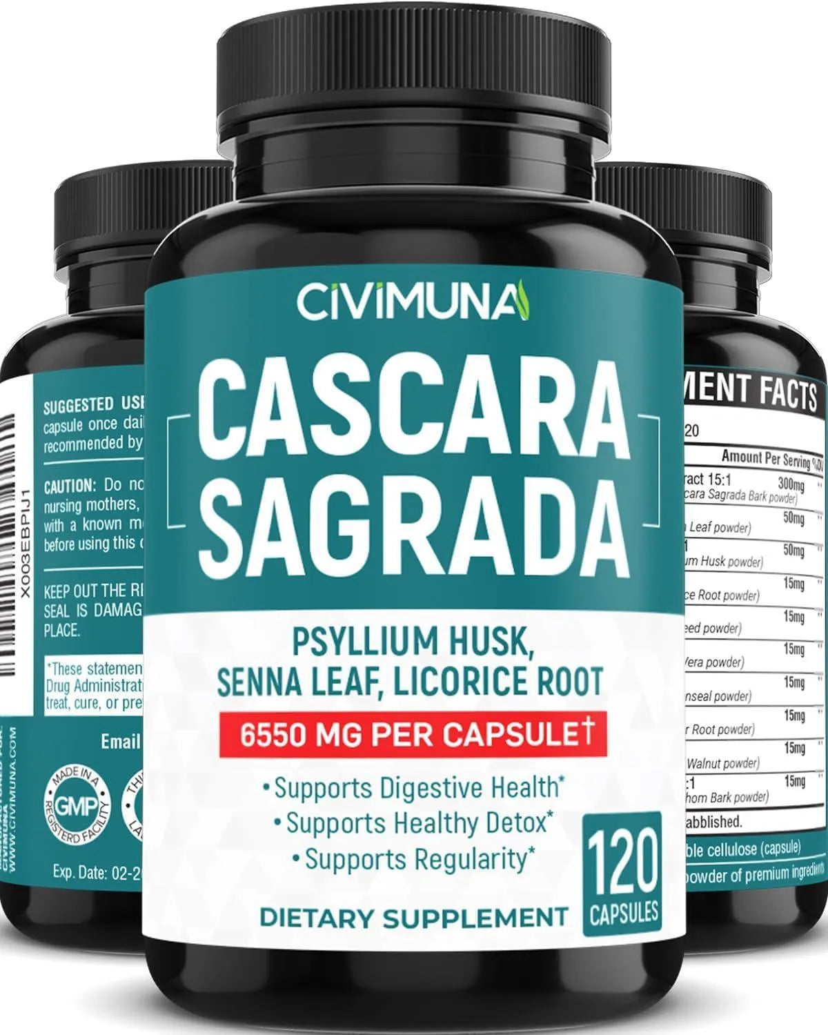 CIVIMUNA - CIVIMUNA Cascara Sagrada Bark Extract 6550Mg. 120 Capsulas - The Red Vitamin MX - Suplementos Alimenticios - {{ shop.shopifyCountryName }}