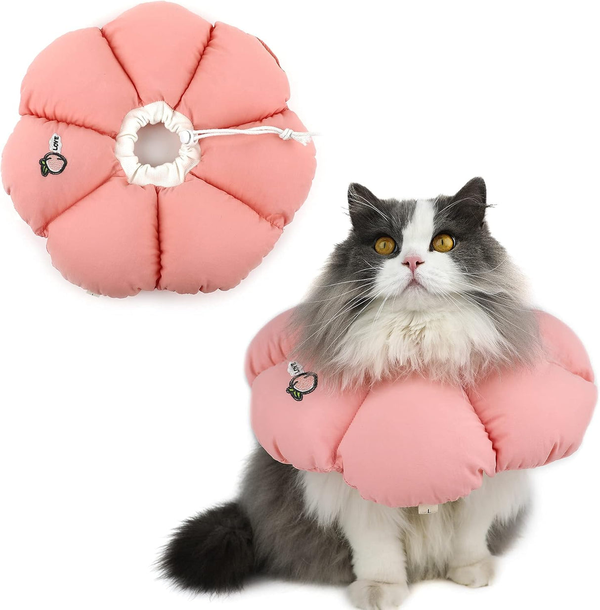 H HIDREAM Cat Cone Collar Pink Flower Medium