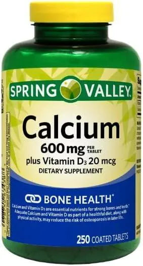 SPRING VALLEY - Spring Valley Calcium Plus Vitamin D 250 Tabletas - The Red Vitamin MX - Suplementos Alimenticios - {{ shop.shopifyCountryName }}