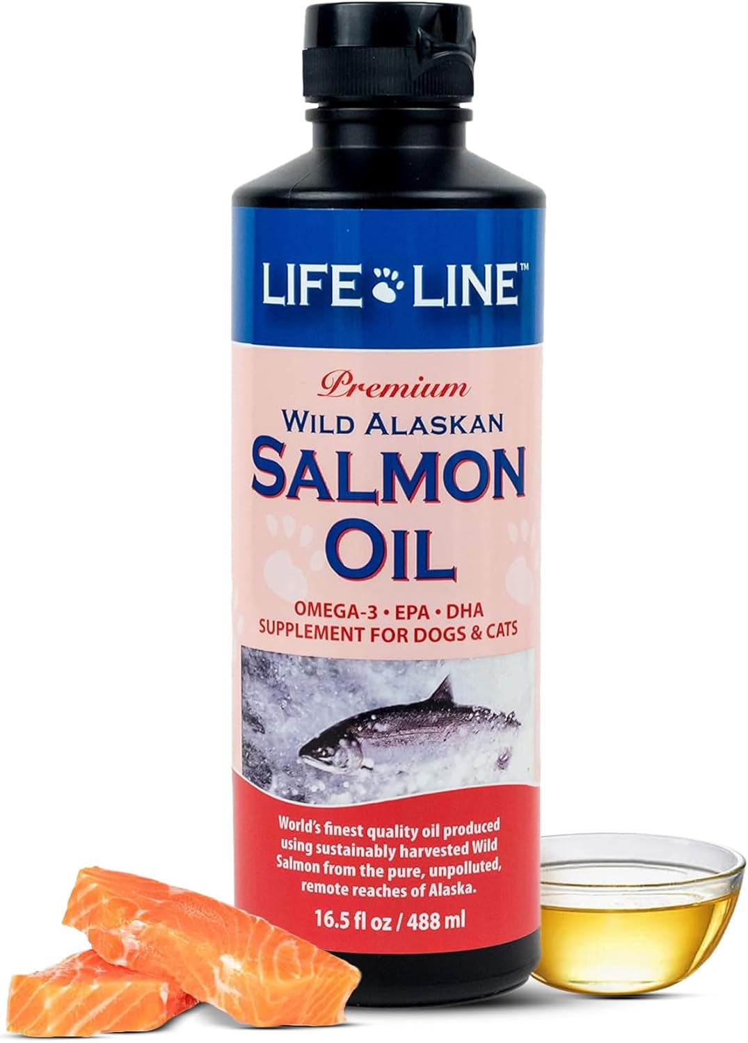 Life Line Pet Nutrition Wild Alaskan Salmon Oil Omega-3 16.5 Fl.Oz.