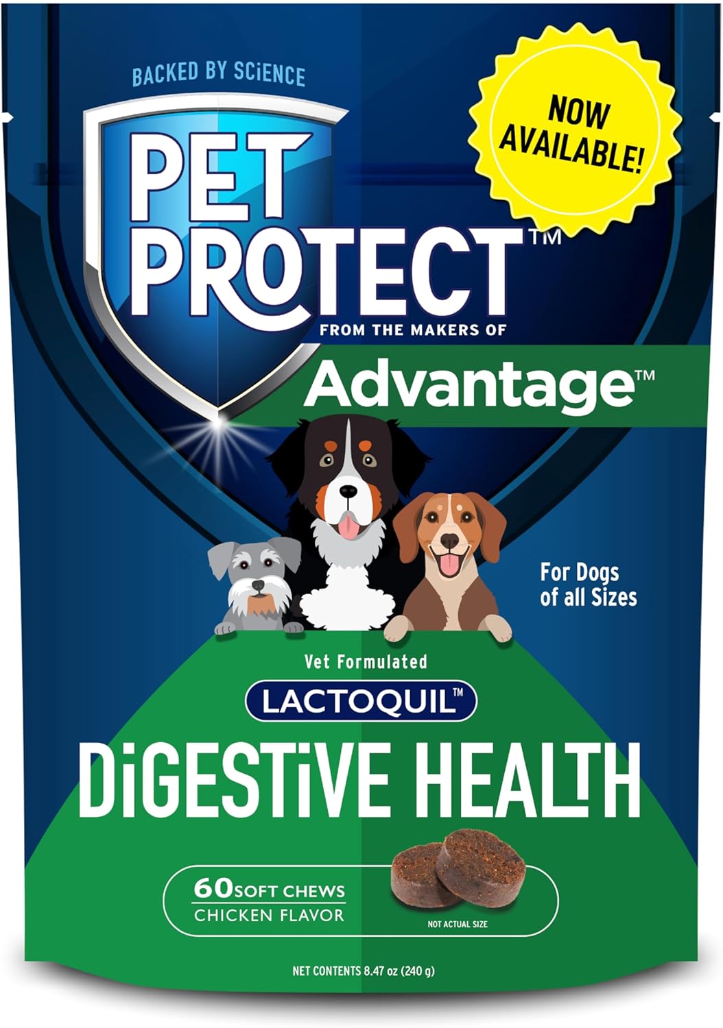 Pet Protect Digestive Health Supplement with Probiotics for Dogs 60 Masticables