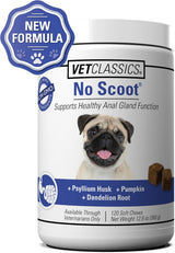 Vet Classics No Scoot Dog Supplements for Healthy Anal Gland Function 120 Masticables