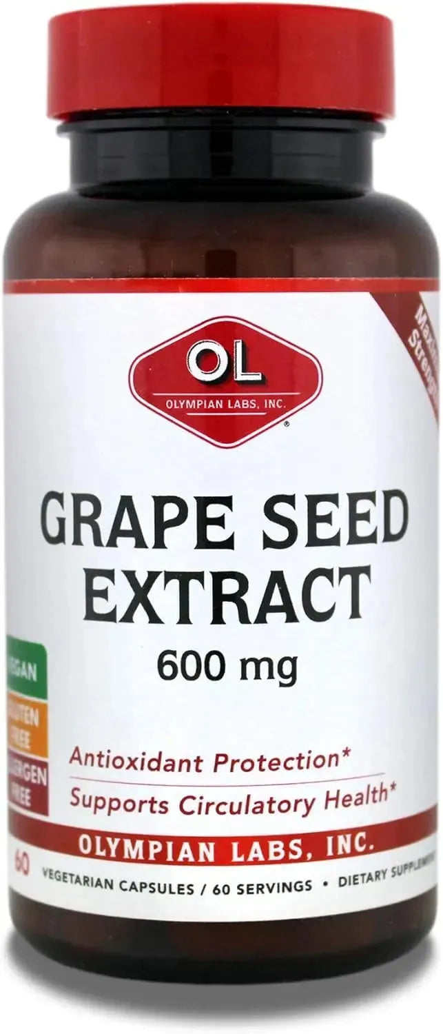 OLYMPIAN LABS - Olympian Labs Grape Seed Extract 600Mg. 60 Capsulas - The Red Vitamin MX - Suplementos Alimenticios - {{ shop.shopifyCountryName }}