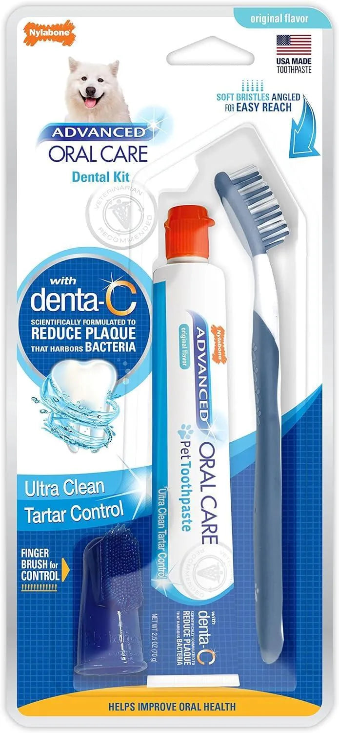 NYLABONE - Nylabone Advanced Oral Care Dog Dental Kit Original Flavor 2.5 Oz. - The Red Vitamin MX - Cuidado Dental Para Perros - {{ shop.shopifyCountryName }}