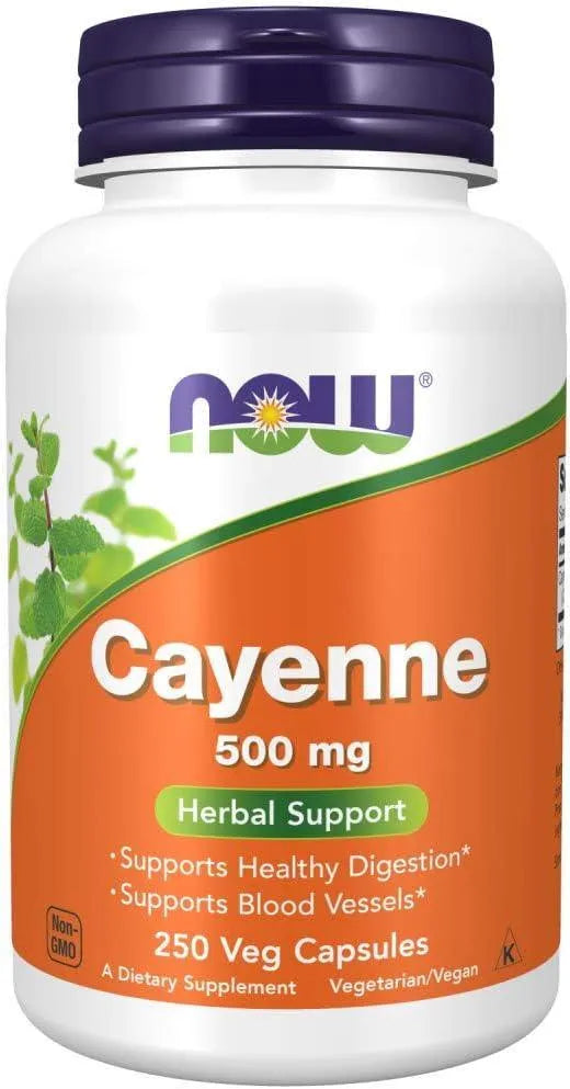 NOW SUPPLEMENTS - NOW Supplements Cayenne 500Mg. 250 Capsulas - The Red Vitamin MX - Suplementos Alimenticios - {{ shop.shopifyCountryName }}