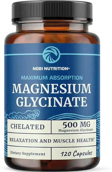 NOBI NUTRITION - Nobi Nutrition Magnesium Glycinate 500Mg. 120 Capsulas - The Red Vitamin MX - Suplementos Alimenticios - {{ shop.shopifyCountryName }}
