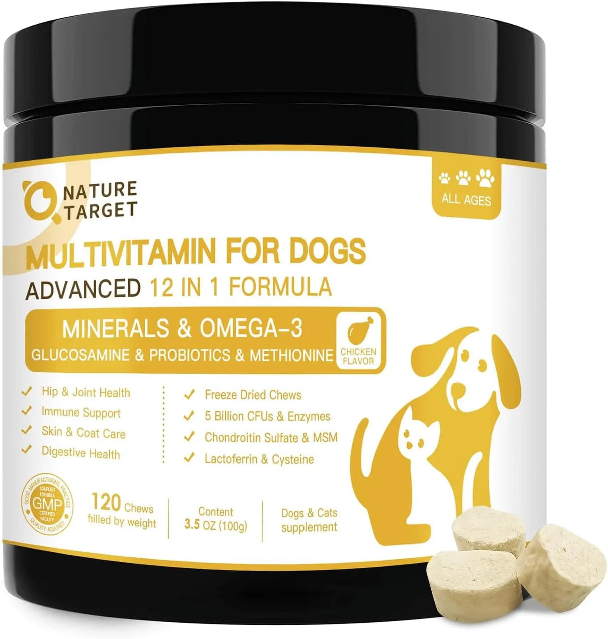 NATURE TARGET - NATURE TARGET Dog Multivitamins for Overall Health 120 Masticables - The Red Vitamin MX - Multivitamínicos Para Perros - {{ shop.shopifyCountryName }}