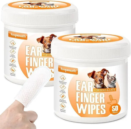 KOPMATH - Kopmath Ear Cleaner Finger Wipes for Dogs & Cats Unscented 50 Toallitas 2 Pack - The Red Vitamin MX - Cuidado Del Oído De Perros - {{ shop.shopifyCountryName }}