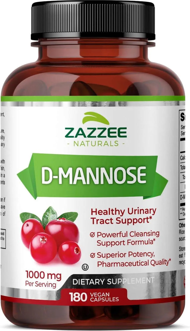 ZAZZEE NATURALS - Zazzee D-Mannose 1,000Mg. 180 Capsulas - The Red Vitamin MX - Suplementos Alimenticios - {{ shop.shopifyCountryName }}