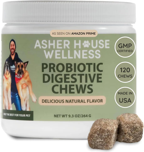 ASHER HOUSE WELLNESS - ASHER HOUSE WELLNESS Probiotics Digestive Chew for Dogs 120 Masticables - The Red Vitamin MX - Probióticos Para Perros - {{ shop.shopifyCountryName }}