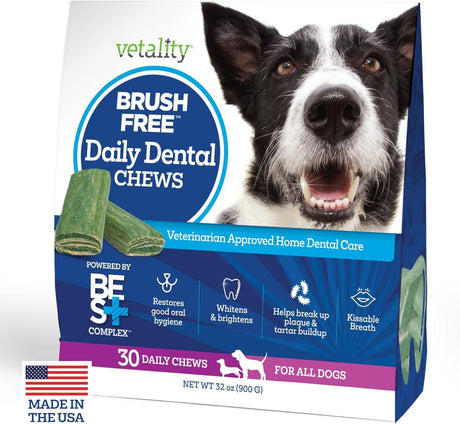 VETALITY - Vetality Brush Free Daily Dental Care Chews for Dogs 30 Piezas - The Red Vitamin MX - Cuidado Dental Para Perros - {{ shop.shopifyCountryName }}