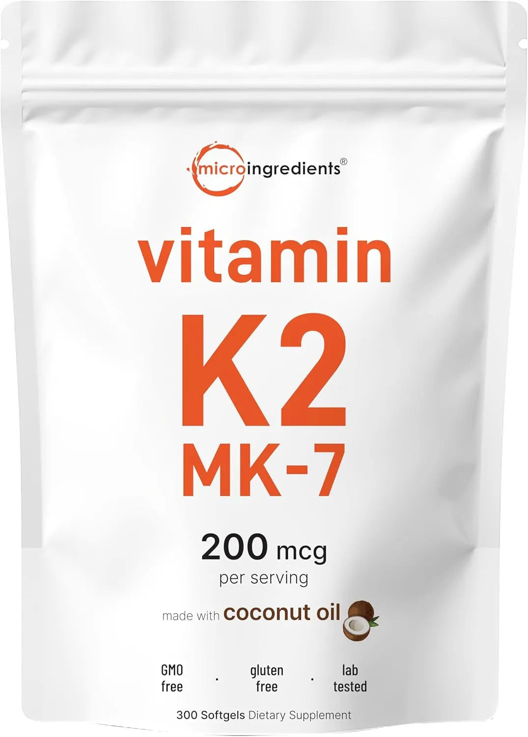 MICRO INGREDIENTS - Micro Ingredients Vitamin K2 MK-7 200mcg 300 Capsulas Blandas - The Red Vitamin MX - Suplementos Alimenticios - {{ shop.shopifyCountryName }}