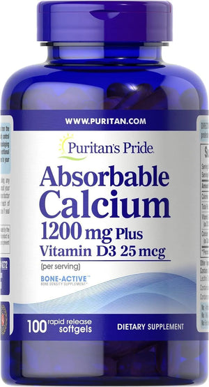 PURITAN'S PRIDE - Puritan's Pride Absorbable Calcium 1200Mg. with Vitamin D3 100 Capsulas Blandas - The Red Vitamin MX - Suplementos Alimenticios - {{ shop.shopifyCountryName }}