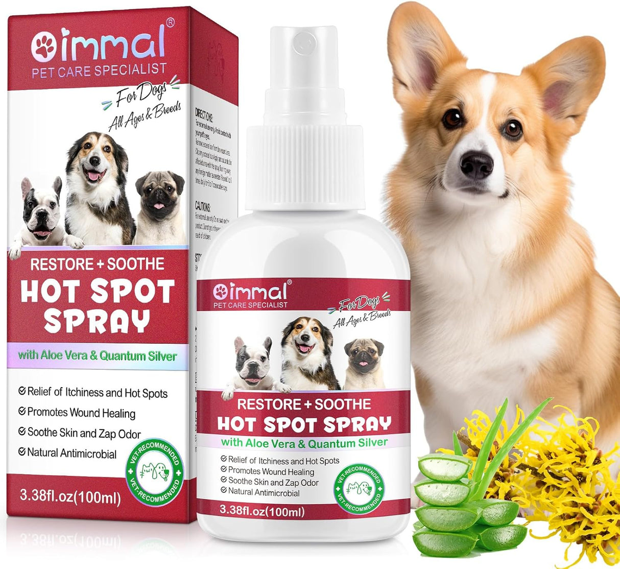 Oimmal Hot Spot Spray Treatment for Dogs 100Ml.