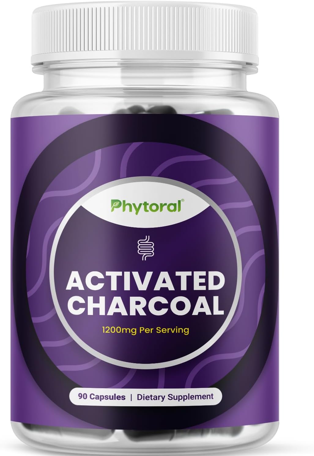 Phytoral Extra Strength Activated Charcoal 1200Mg. 90 Capsulas