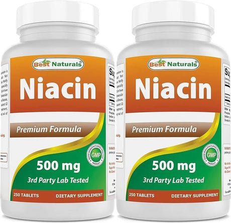 BEST NATURALS - Best Naturals Niacin 500Mg. 250 Tabletas 2 Pack - The Red Vitamin MX - Suplementos Alimenticios - {{ shop.shopifyCountryName }}