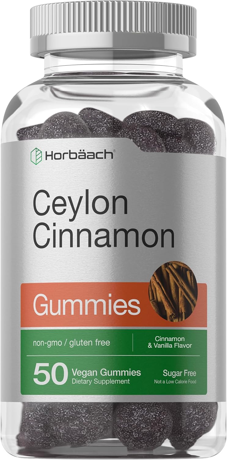 Horbaach Sugar Free Ceylon Cinnamon Gummies 2000Mg. 50 Gomitas