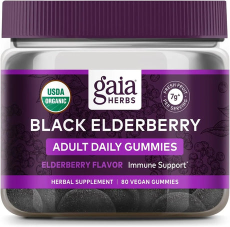 GAIA HERBS - Gaia Herbs Black Elderberry 80 Gomitas - The Red Vitamin MX - Suplementos Alimenticios - {{ shop.shopifyCountryName }}