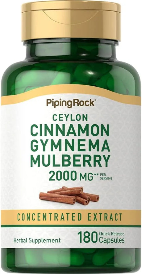 PIPING ROCK - Piping Rock Ceylon Cinnamon with Gymnema & Mulberry 2000Mg. 180 Capsulas - The Red Vitamin MX - Suplementos Alimenticios - {{ shop.shopifyCountryName }}