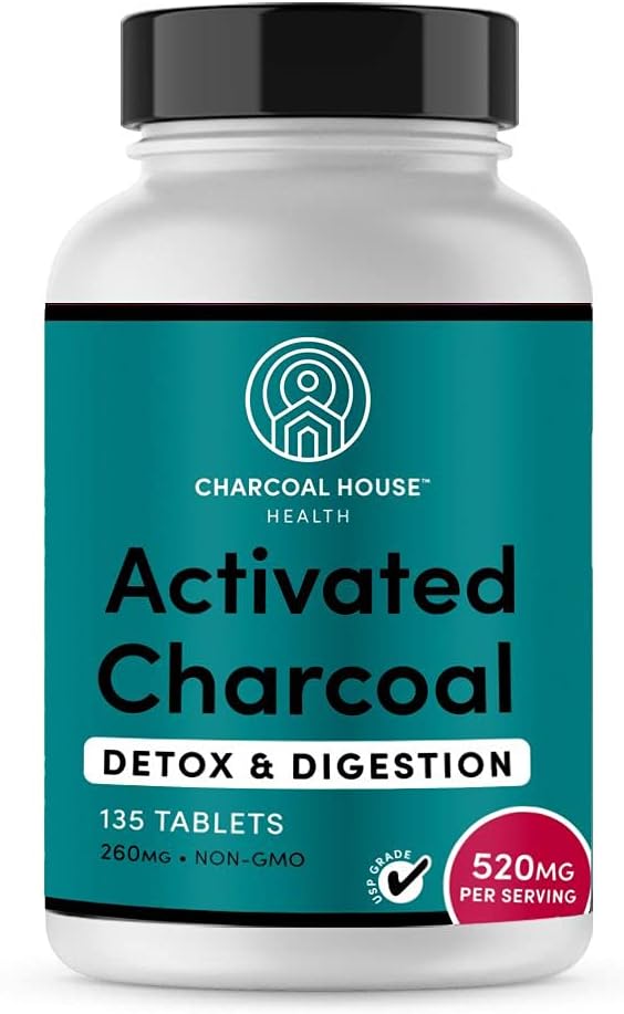 Charcoal House Chewable Activated Charcoal 135 Tabletas Masticables