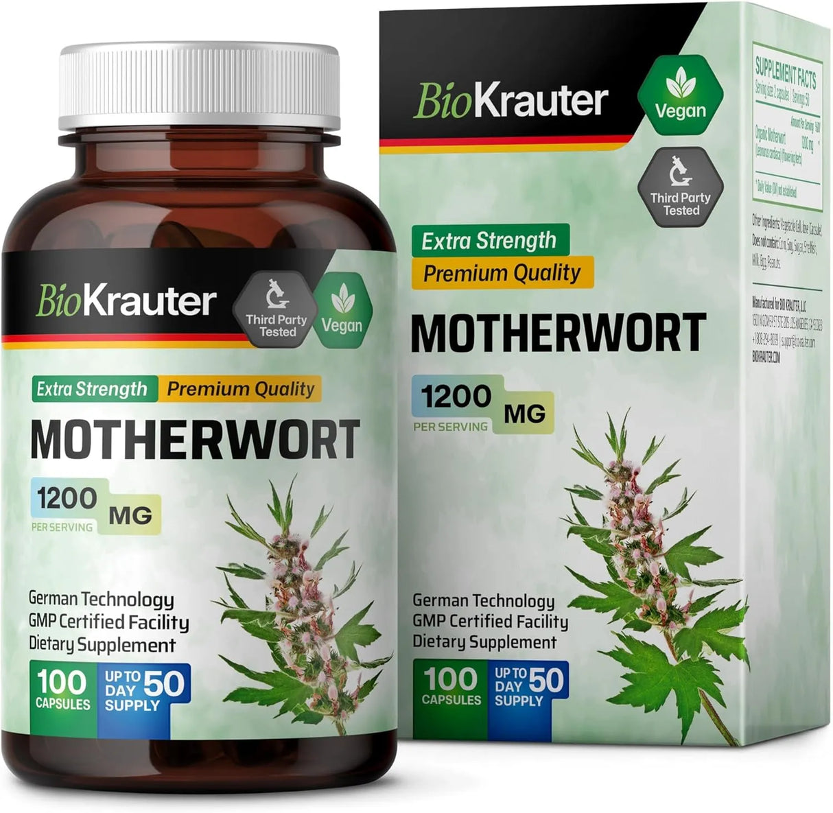 BIOKRAUTER - BIO KRAUTER Motherwort 1200Mg. 100 Capsulas - The Red Vitamin MX - Suplementos Alimenticios - {{ shop.shopifyCountryName }}