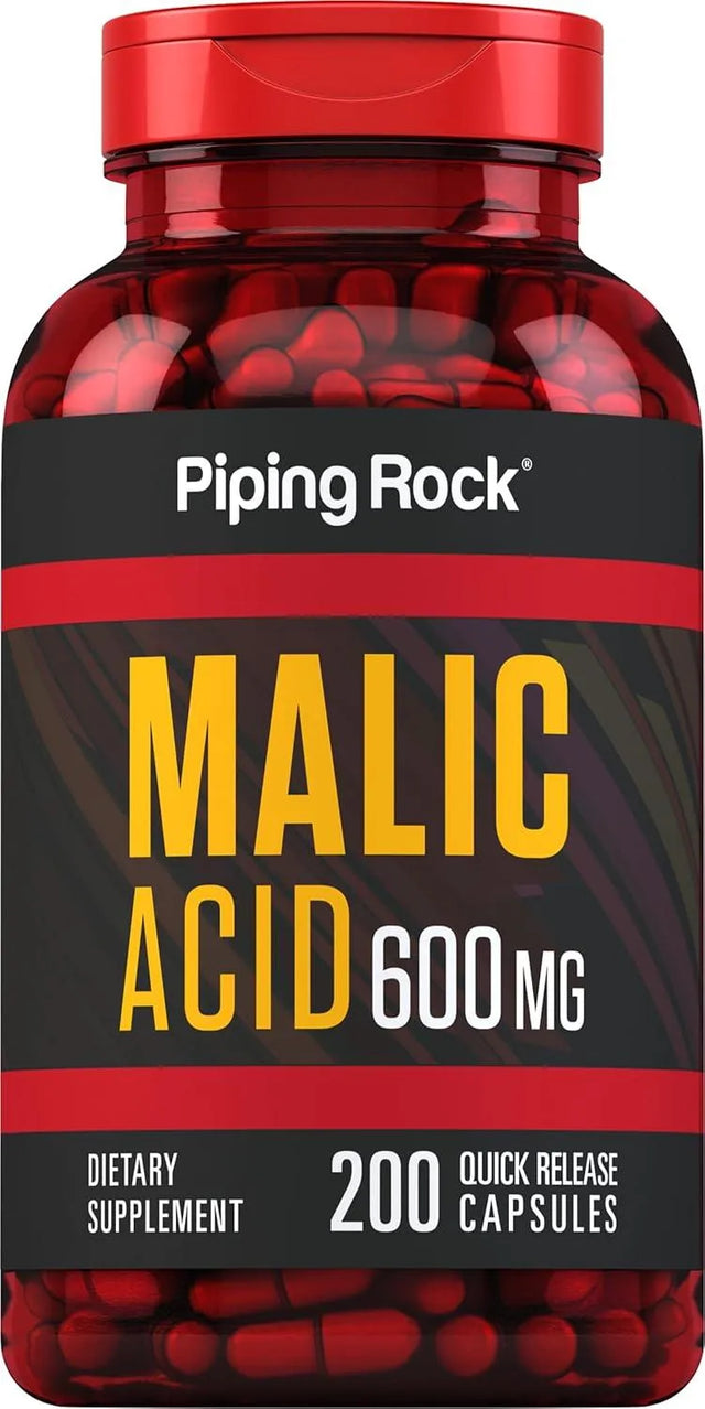 PIPING ROCK - Piping Rock Malic Acid 600Mg. 200 Capsulas - The Red Vitamin MX - Suplementos Alimenticios - {{ shop.shopifyCountryName }}