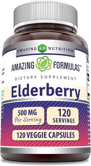 AMAZING FORMULAS - Amazing Formulas Elderberry 500Mg. 120 Capsulas - The Red Vitamin MX - Suplementos Alimenticios - {{ shop.shopifyCountryName }}